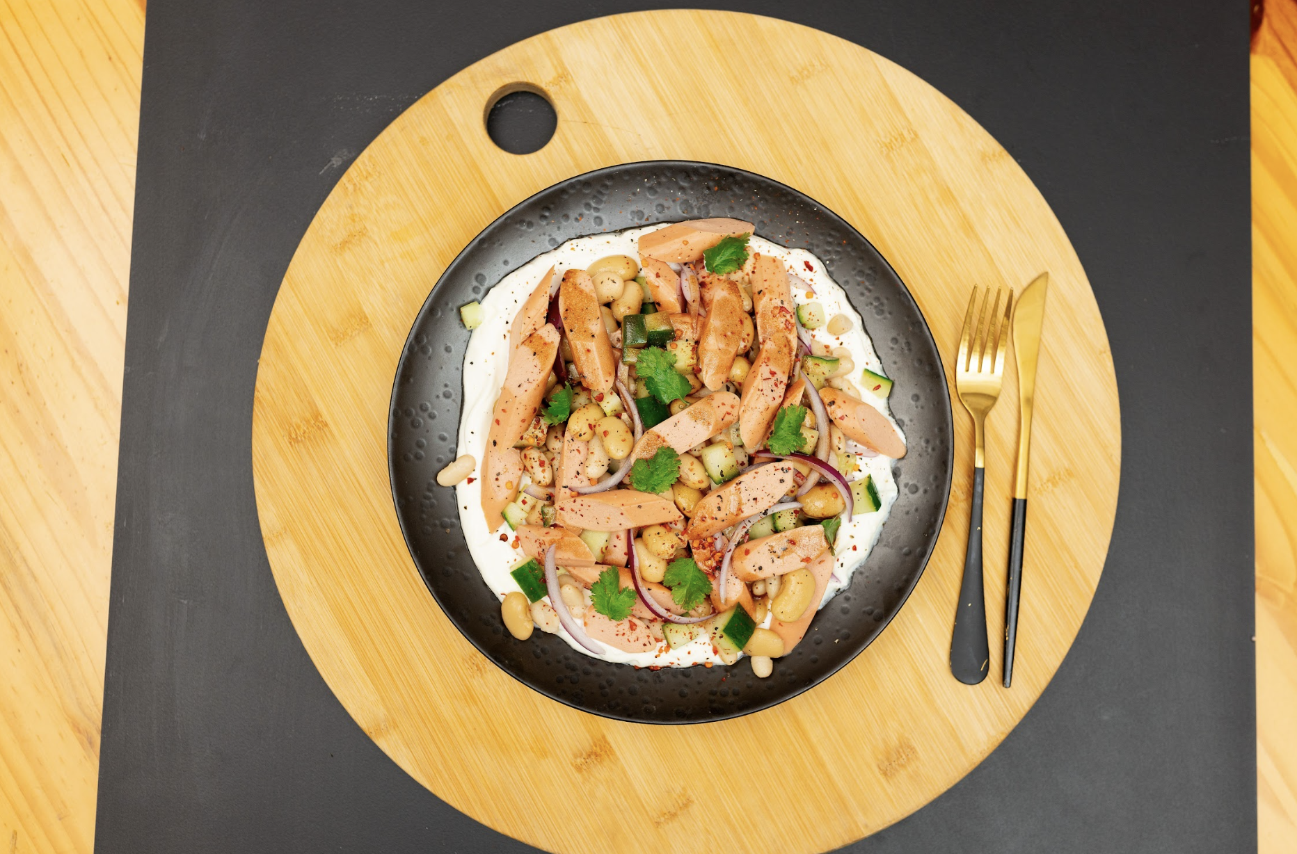 SMOKED VIENNA & BEAN SALAD
